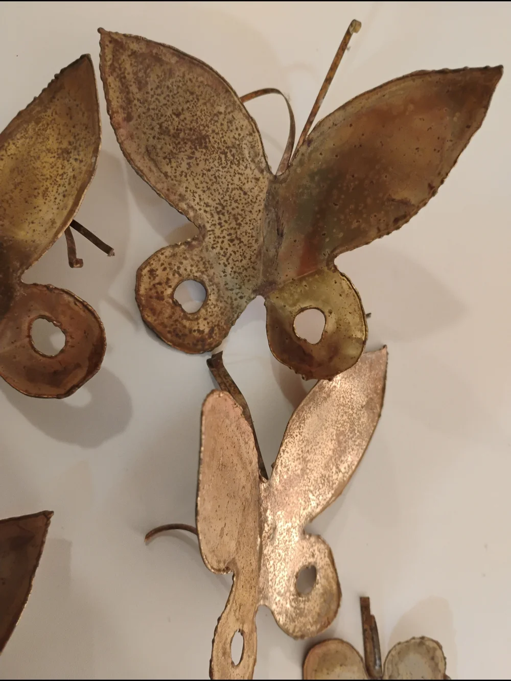 Gold Butterfly Metal Decor Cottagecore Mid Century